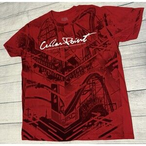 Y2K Cedar Point Roller Coaster T Shirt Size XL Gatekeeper Valravn Dragster Defec